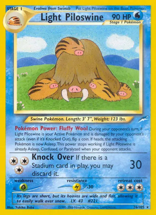 Light Piloswine - 26/105 - Neo Destiny