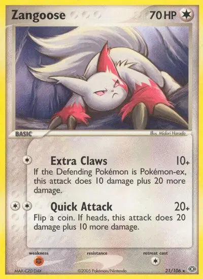 Zangoose - 21/106 - EX Emerald