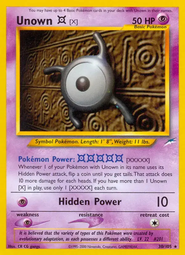 Unown X - 30/105 - Neo Destiny