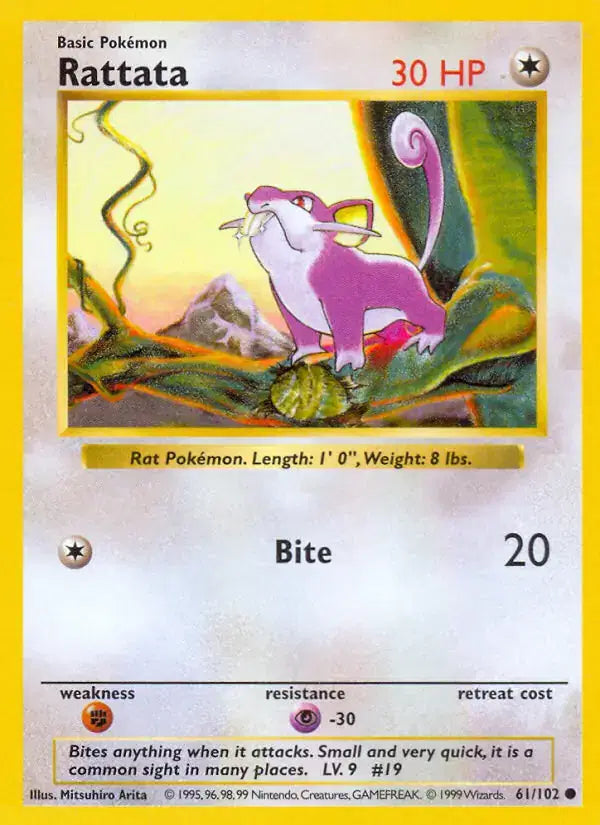 Rattata - 61/102 - Shadowless - Base Set