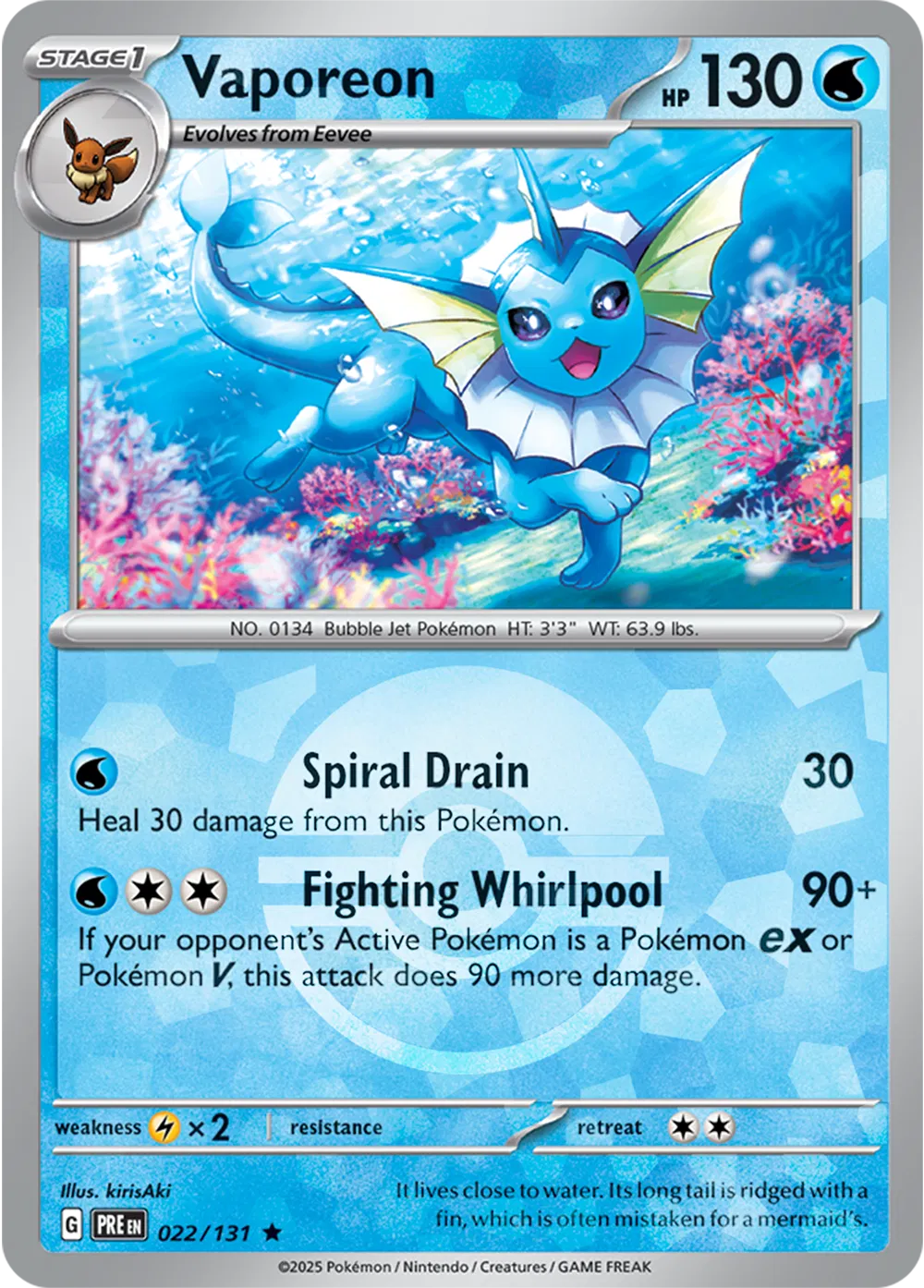 Vaporeon - 022/131 - Prismatic Evolutions