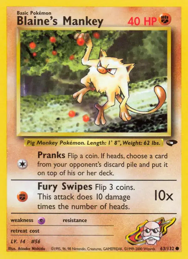 Blaine's Mankey - 63/132 - Gym Challenge