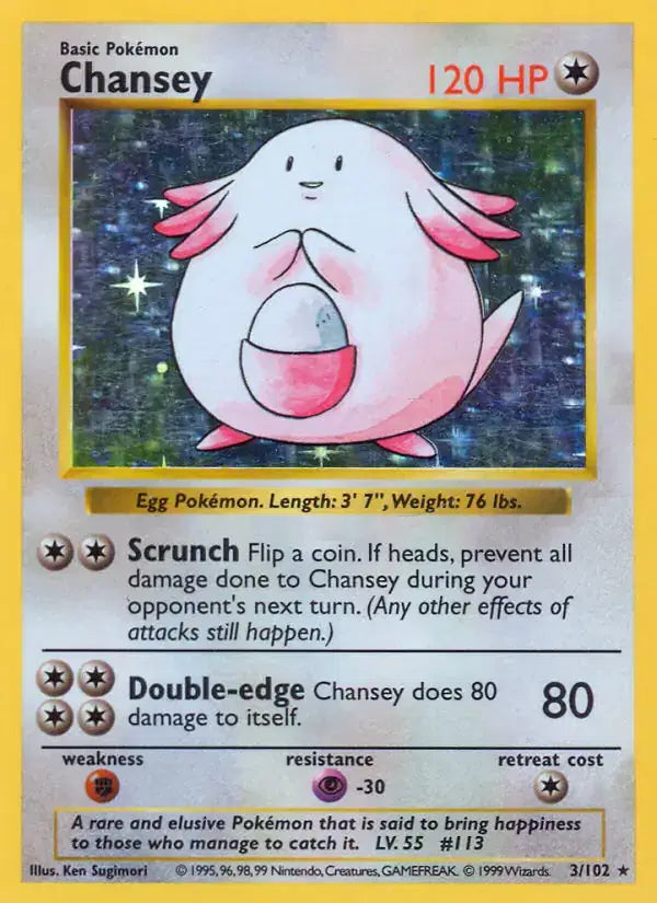 Chansey - 3/102 - Shadowless - Base Set