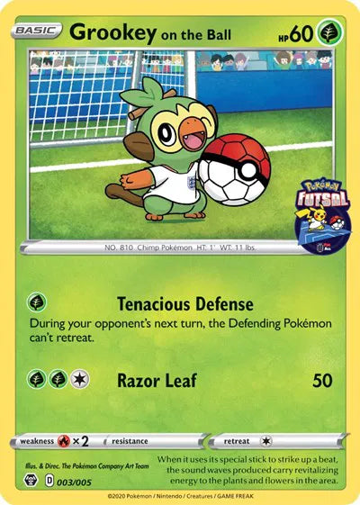 Grookey on the Ball - 003/005 - Pokemon Futsal - Miscellaneous