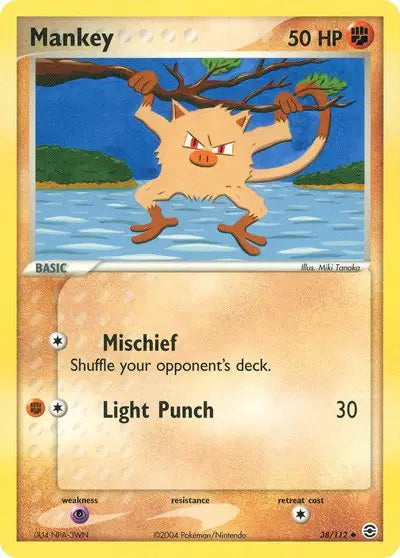 Mankey - 38/112 - Ex FireRed & LeafGreen