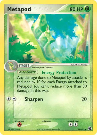 Metapod - 39/112 - Ex FireRed & LeafGreen