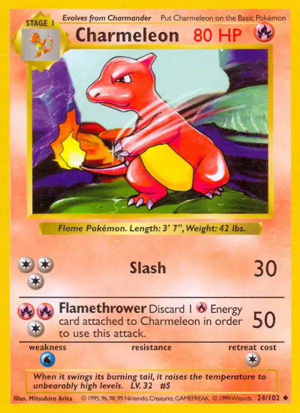Charmeleon - 24/102 - Shadowless - Base Set