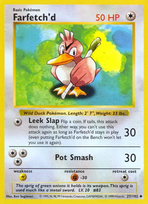 Farfetch'd - 27/102 - Shadowless - Base Set