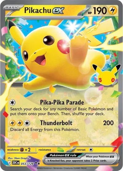 Pikachu ex - 053 - 30th Celebration