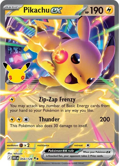 Pikachu ex - 054 - 30th Celebration