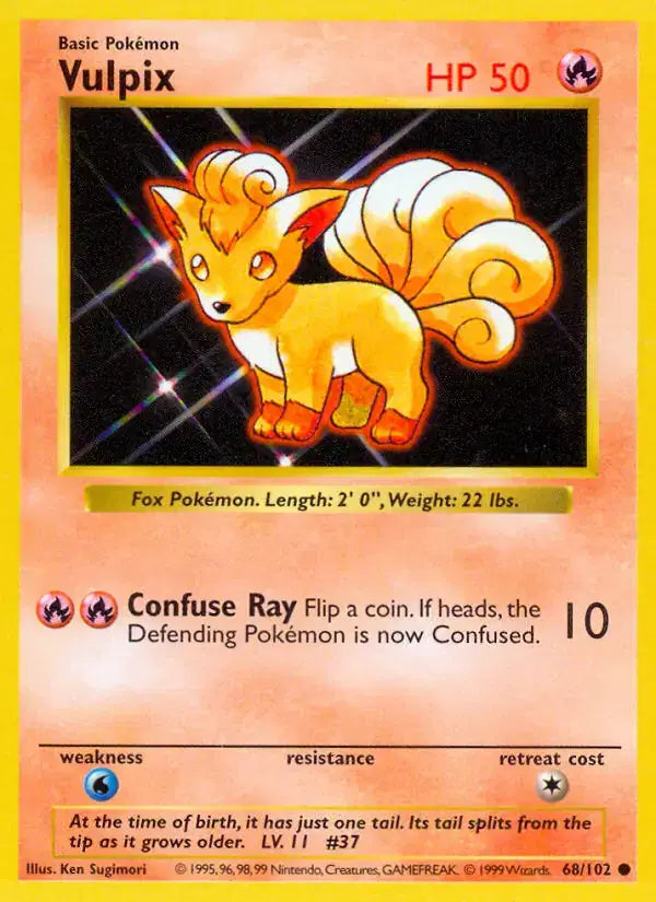 Vulpix - 68/102 - Shadowless - Base Set