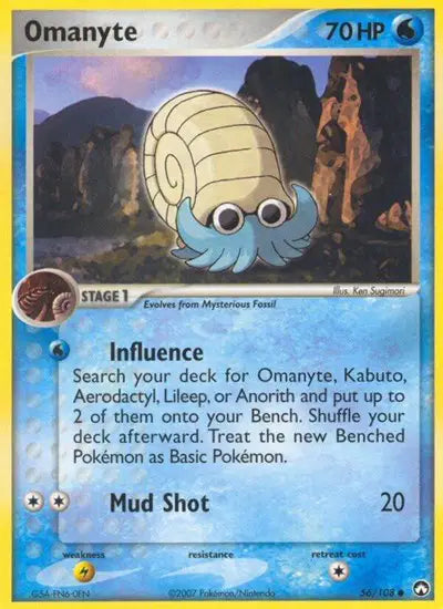 Omanyte - 56/108 - Ex Power Keepers