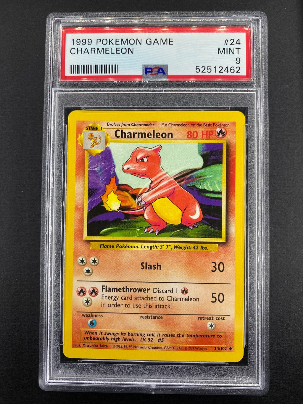 Charmeleon - 24/102 - Base Set - PSA 9