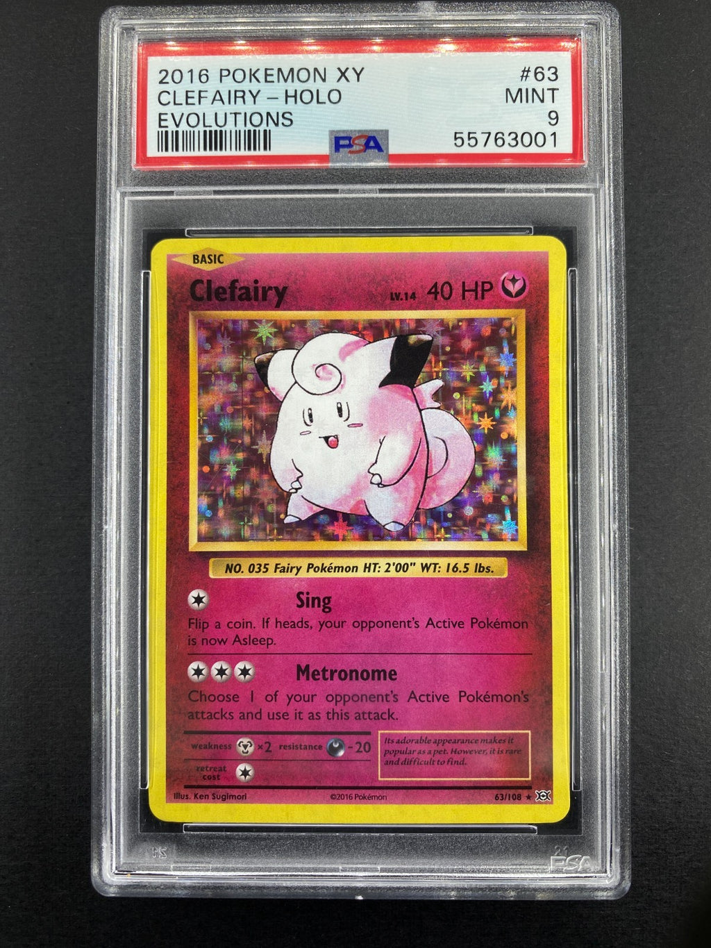 Clefairy - 63/108 - Evolutions - Holo Foil - PSA 9