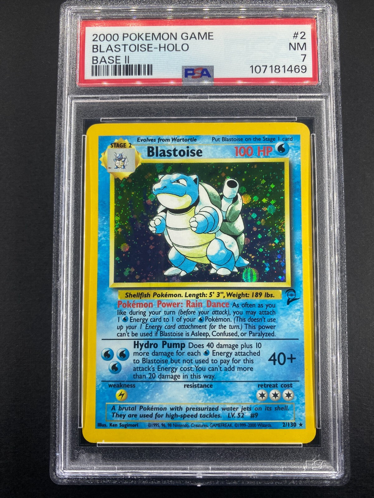 Blastoise - 2/130 - Base Set 2 - PSA 7