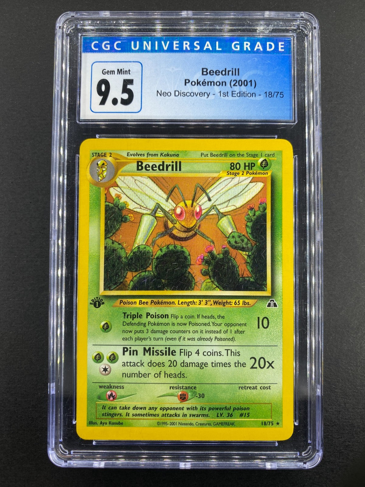 Beedrill - 18/75 - Neo Discovery - 1st Edition - CGC 9.5