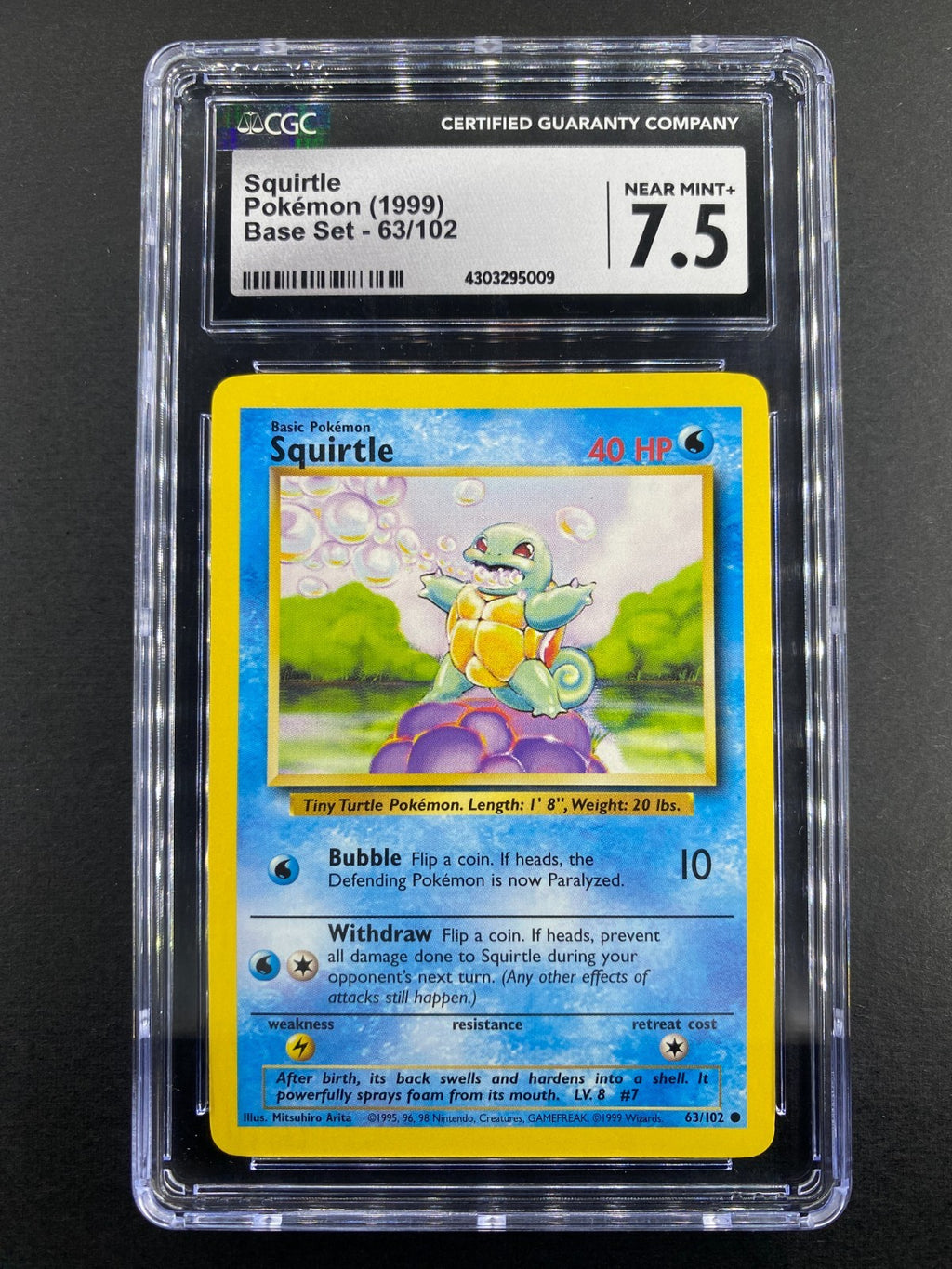Squirtle - 63/102 - Base Set - CGC 7.5