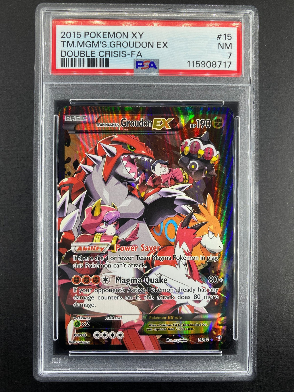 Team Magma's Groudon EX - 15/34 - Double Crisis - PSA 7