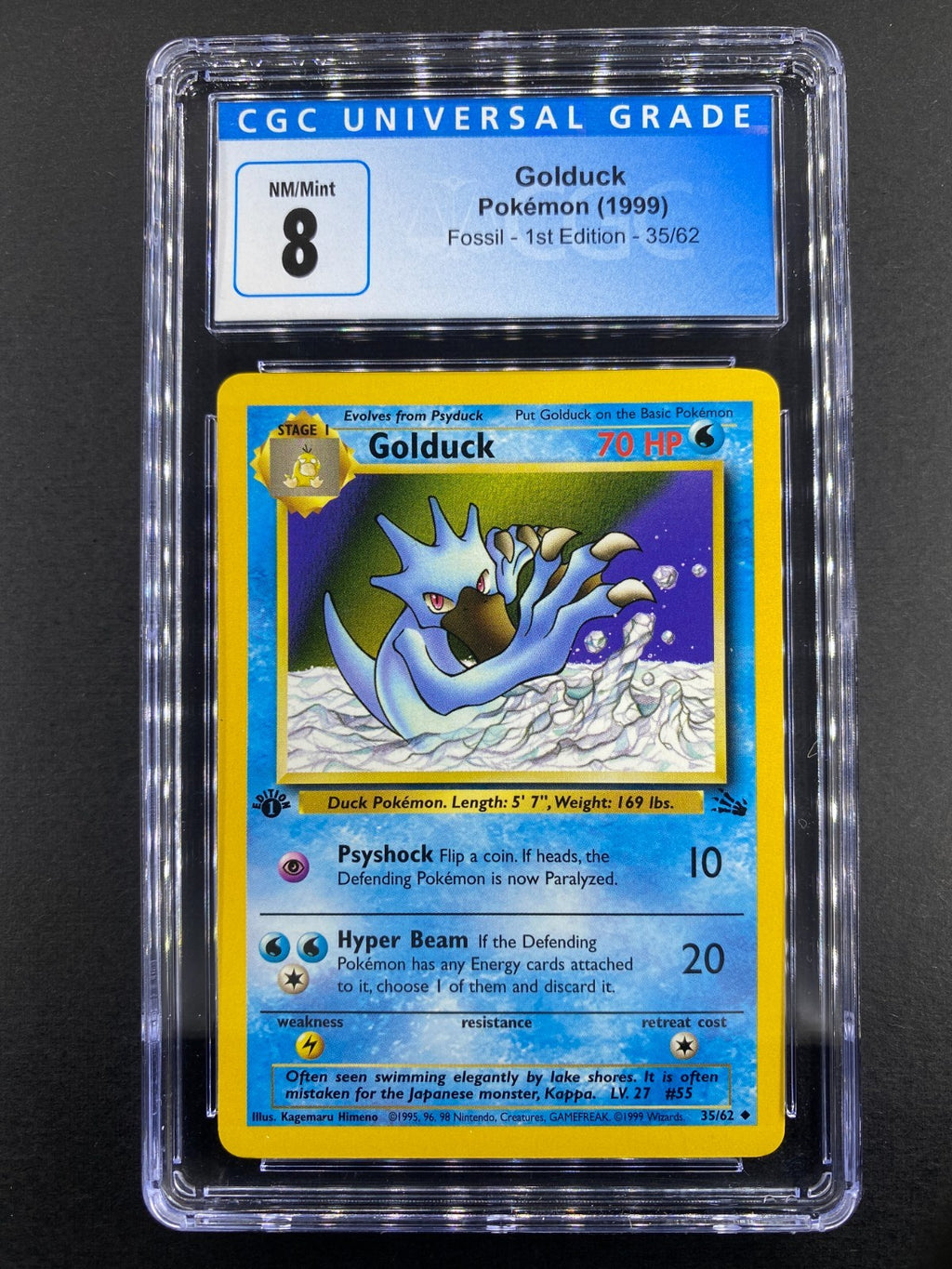 Golduck - 35/62 - Fossil - 1st Edition - CGC 8