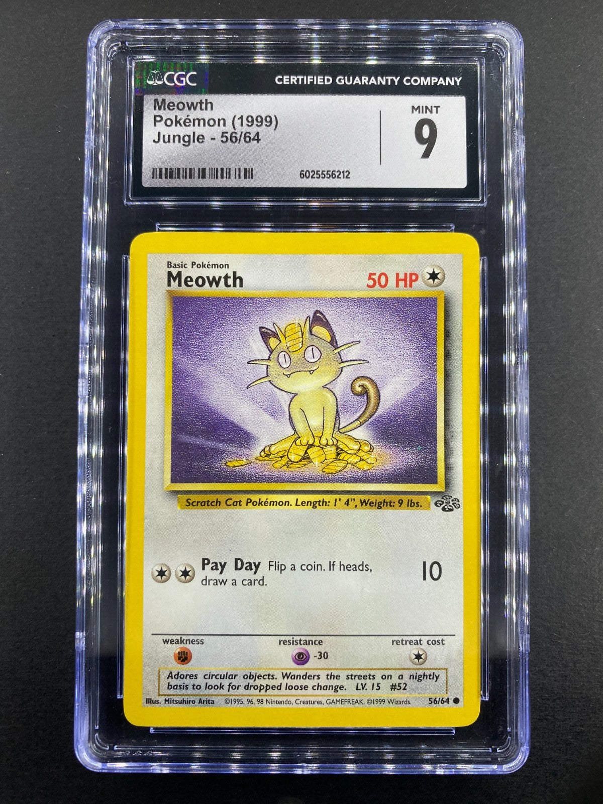 Meowth - 56/64 - Jungle - CGC 9