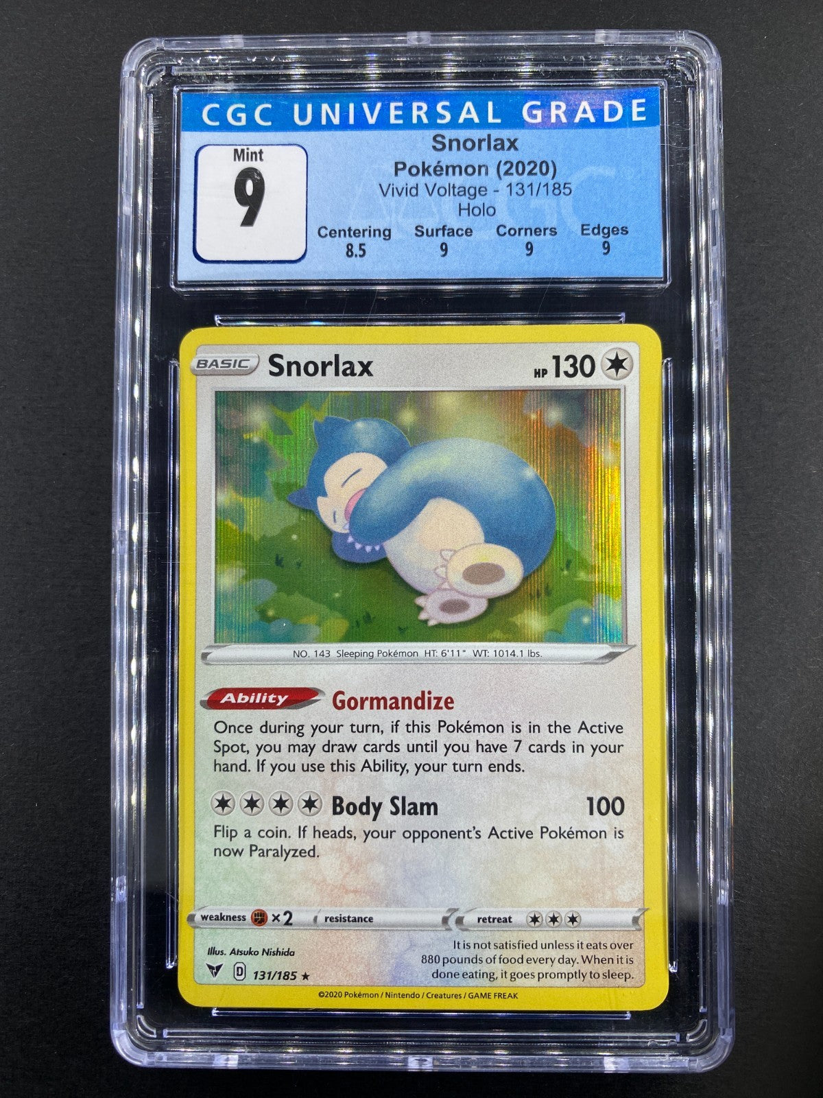 Snorlax - 131/185 - Vivid Voltage - CGC 9