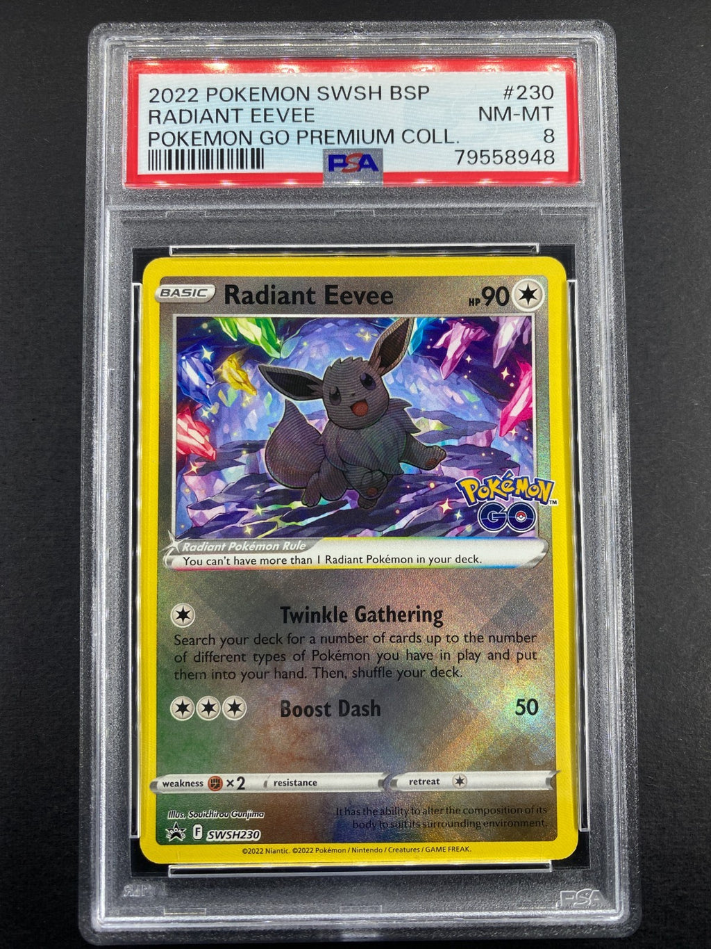 Radiant Eevee - SWSH230 - Sword & Shield Promo - PSA 8