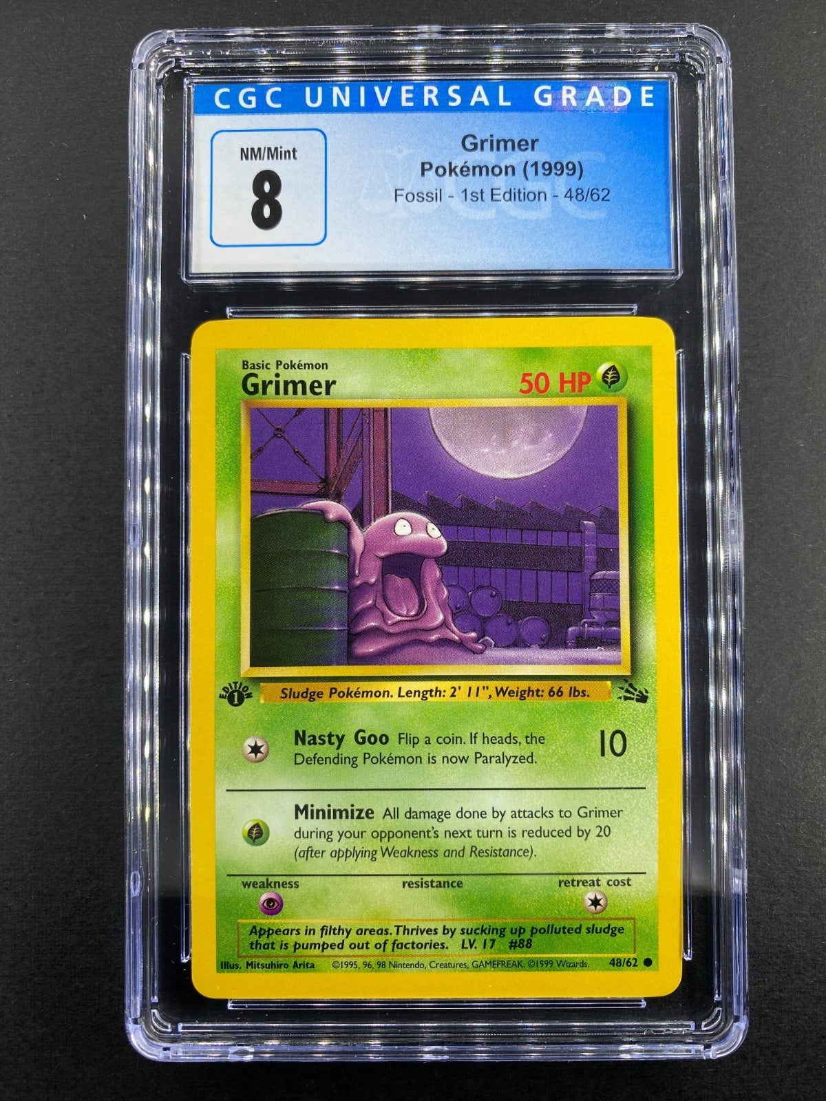 Grimer - 48/62 - Fossil - 1st Edition - CGC 8
