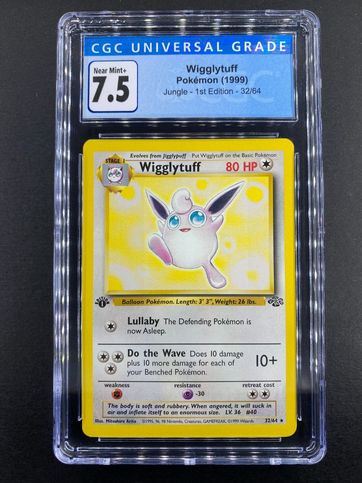 Wigglytuff - 32/64 - Jungle - 1st Edition - CGC 7.5
