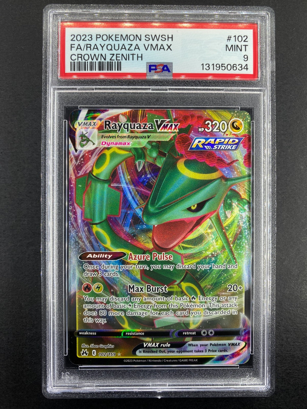 Rayquaza VMAX - 102/159 - Crown Zenith - PSA 9