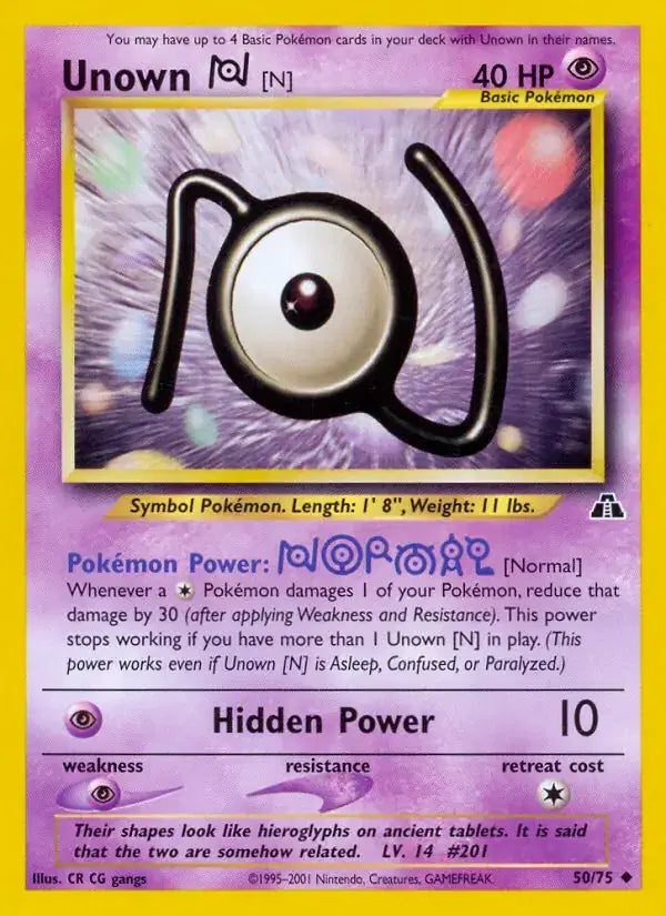 Unown N - 50/75 - Neo Discovery