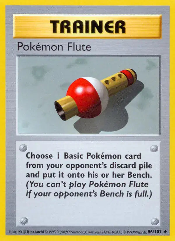 Pokemon Flute - 86/102 - Shadowless - Base Set