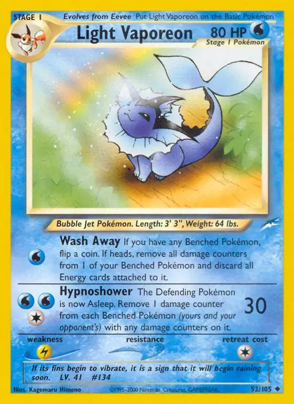 Light Vaporeon - 52/105 - Neo Destiny