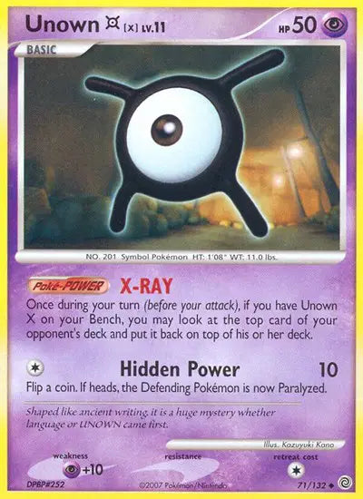 Unown X - 71/132 - Secret Wonders