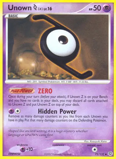 Unown Z - 72/132 - Secret Wonders
