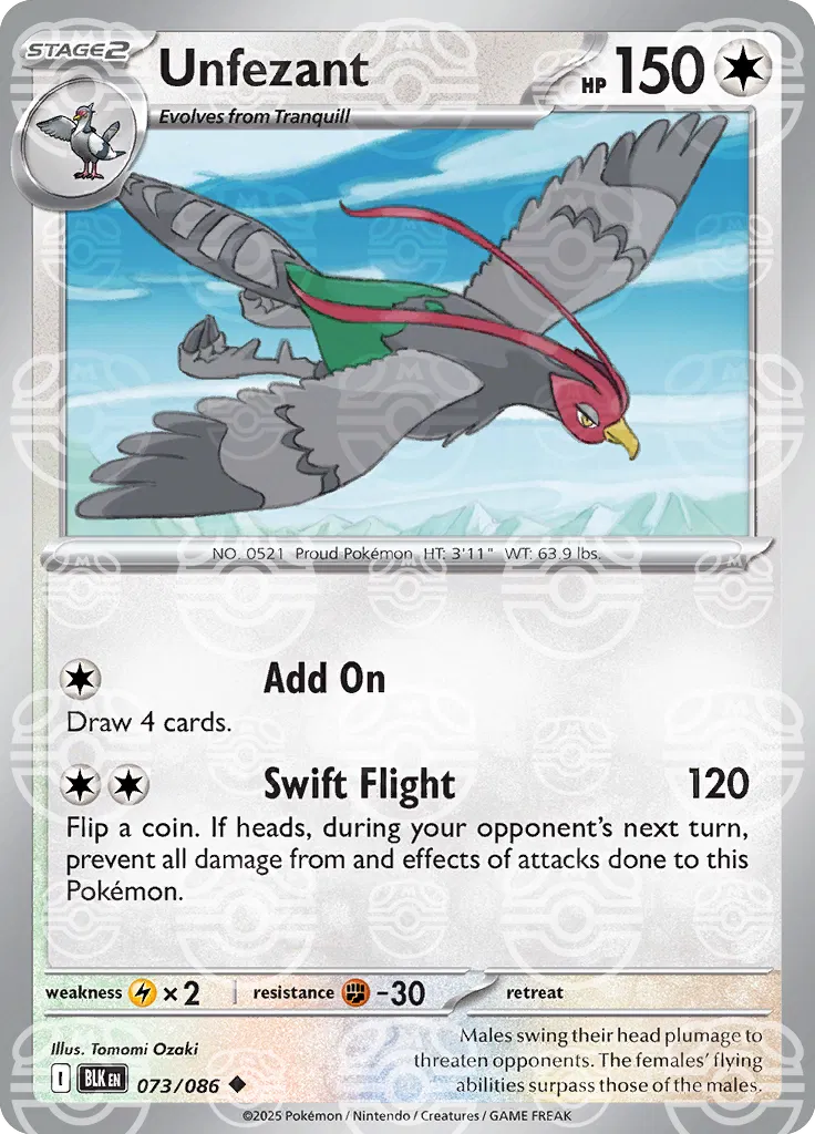 Unfezant - 073/086 - Black Bolt