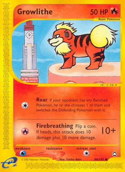 Growlithe - 80/147 - Aquapolis