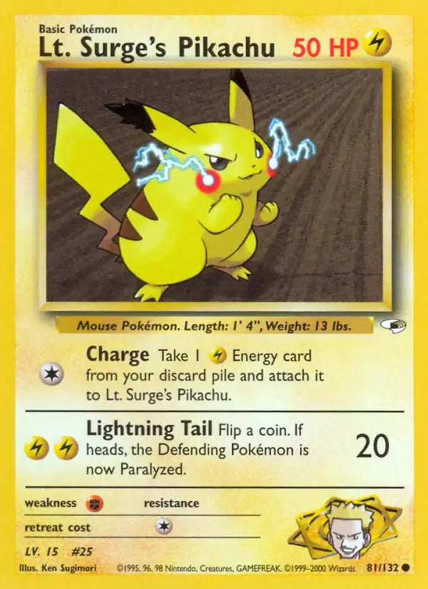 Lt. Surge's Pikachu - 81/132 - Gym Heroes