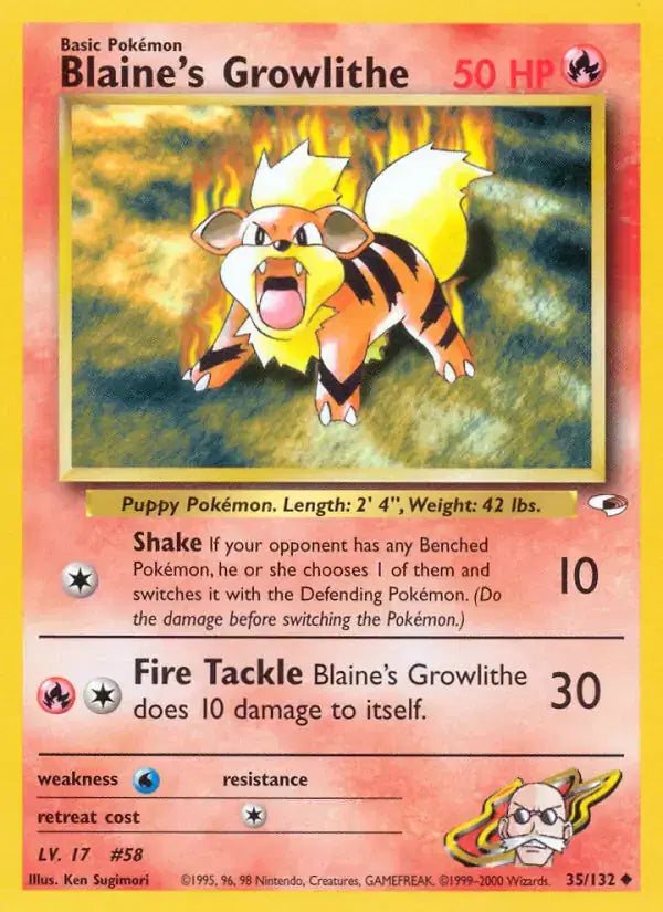 Blaine's Growlithe - 35/132 - Gym Heroes