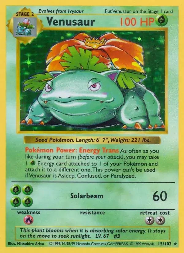 Venusaur - 15/102 - Shadowless - Base Set