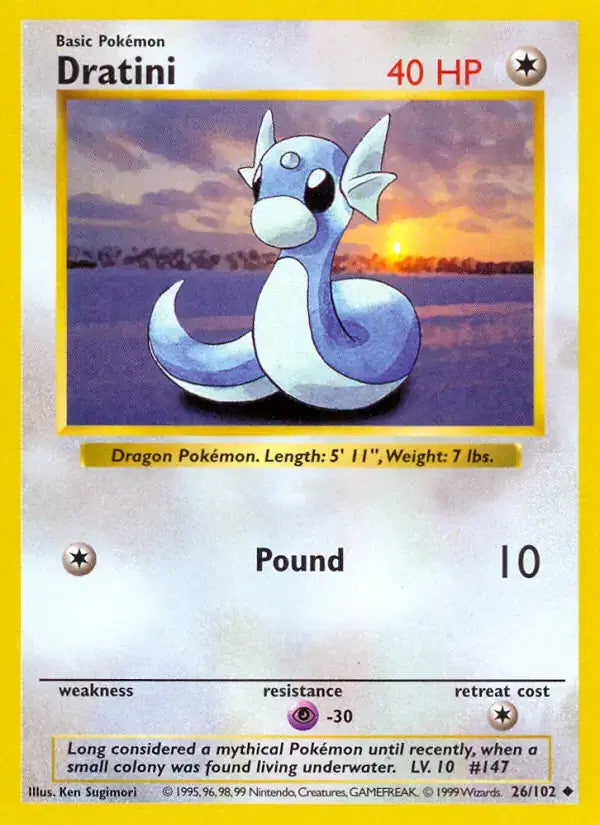 Dratini - 26/102 - Shadowless - Base Set