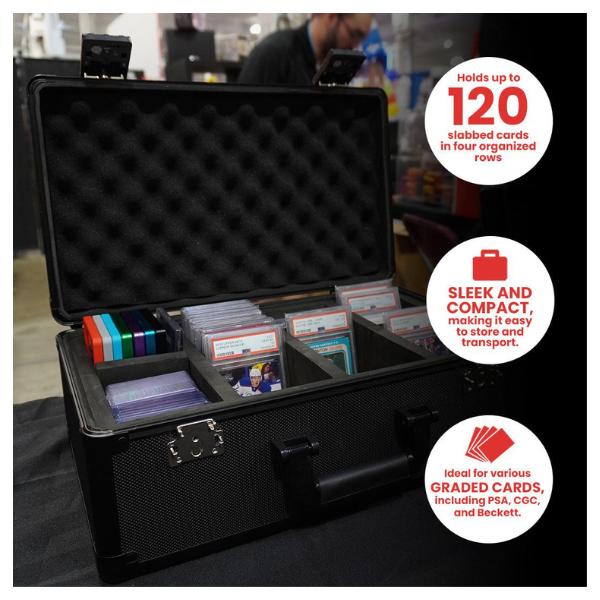 Graded Card Case Aluminum XL - 120 Slabs - Black color