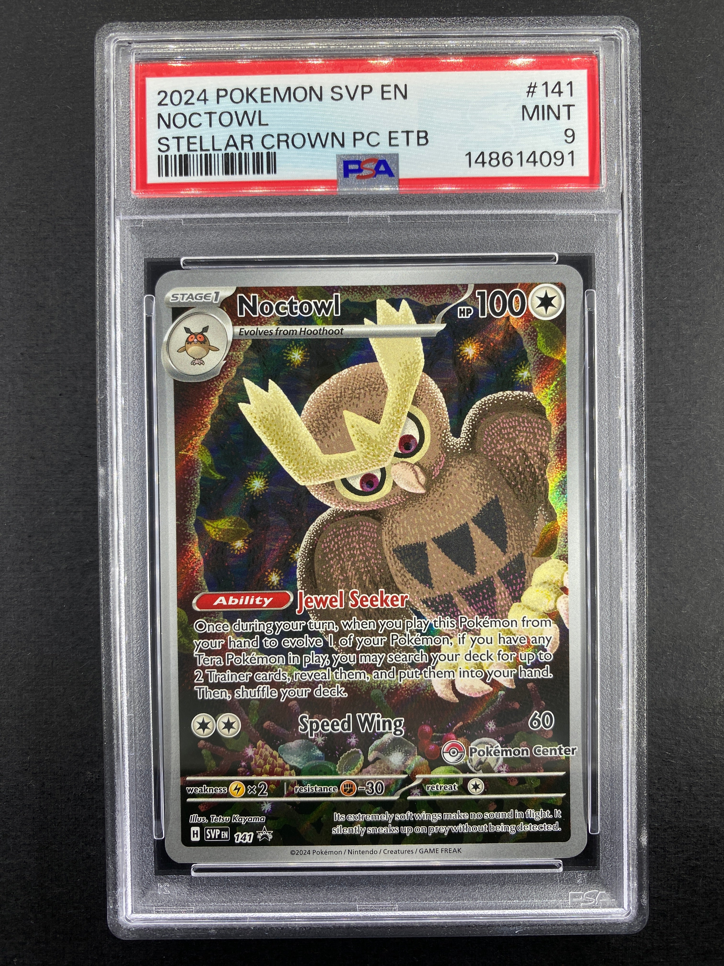 Noctowl - 141 - Scarlet & Violet Promo - Pokemon Center - PSA 9