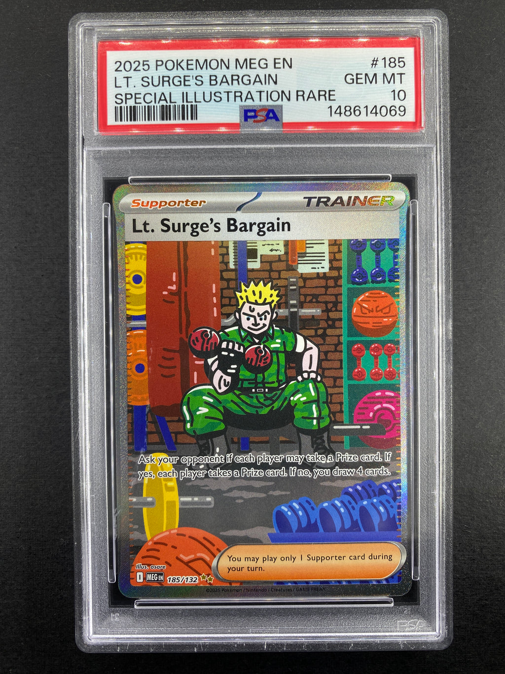 Lt. Surge's Bargain - 185/132 - Mega Evolution - PSA 10