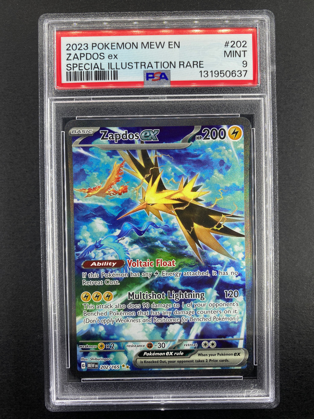 Zapdos ex - 202/165 - Scarlet & Violet 151 - PSA 9
