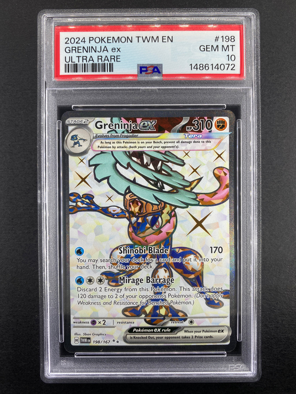 Greninja ex - 198/167 - Twilight Masquerade - PSA 10