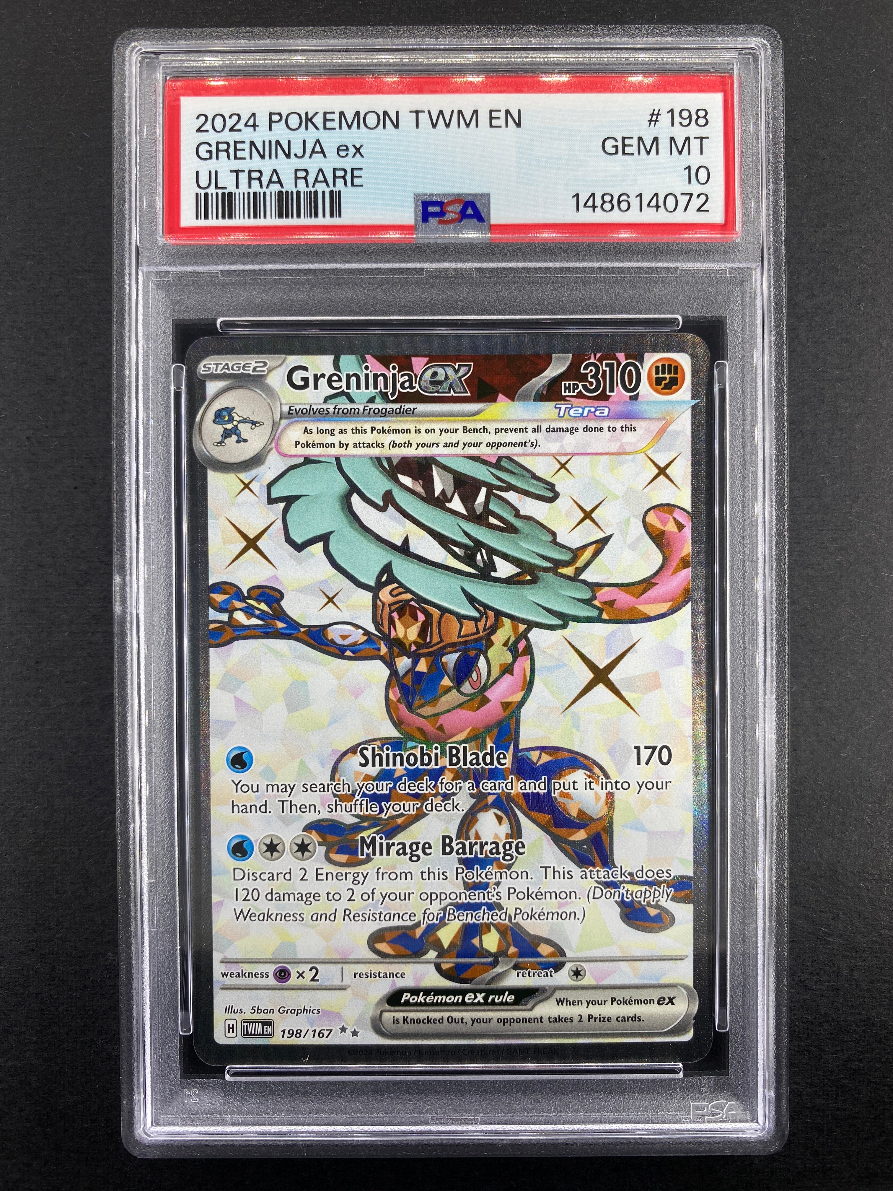 Greninja ex - 198/167 - Twilight Masquerade - PSA 10