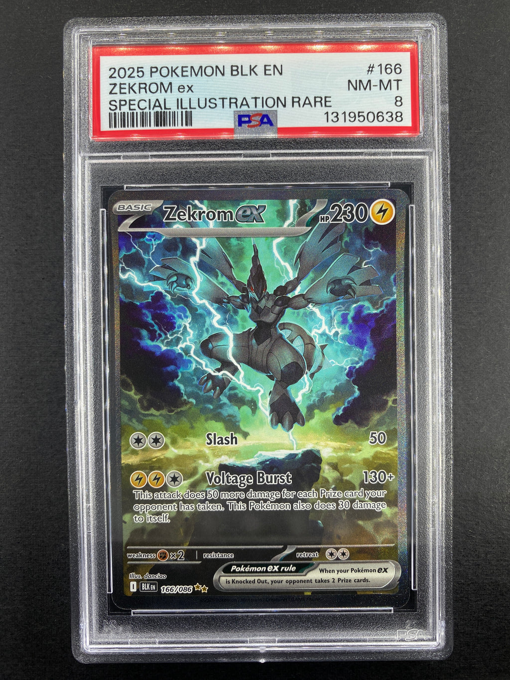 Zekrom ex - 166/086 - Black Bolt - PSA 8