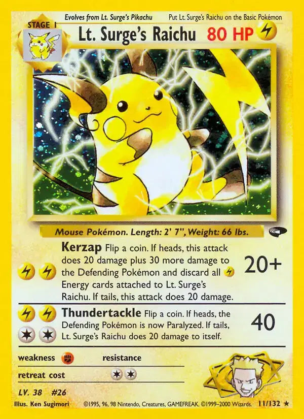 Lt. Surge's Raichu - 11/132 - Gym Challenge