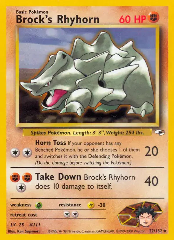 Brock's Rhyhorn - 22/132 - Gym Heroes