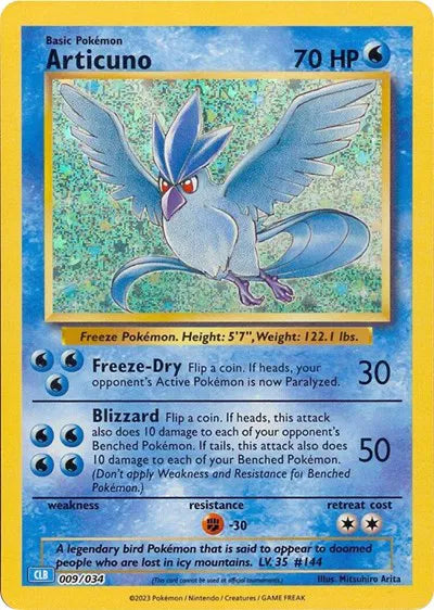Articuno - 009/034 - CLB - Trading Card Game Classic